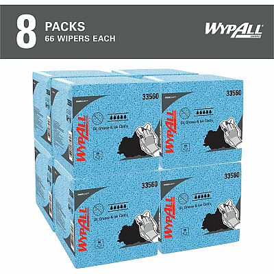 Wypall Oil, Grease & Ink Quarterfold Disposable Cloths (KCC33560)