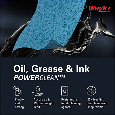 Wypall Oil, Grease & Ink Quarterfold Disposable Cloths (KCC33560)