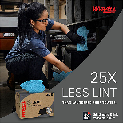 Wypall Oil, Grease & Ink Quarterfold Disposable Cloths (KCC33560)