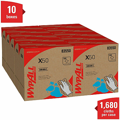 Wypall GeneralClean X50 Cleaning Cloths - Pop-Up Box (KCC83550)
