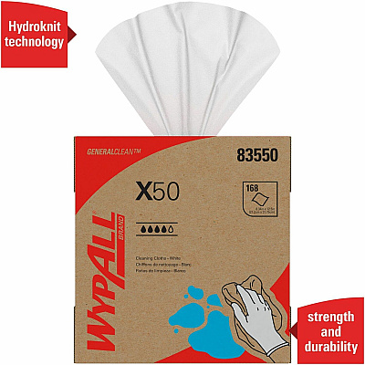 Wypall GeneralClean X50 Cleaning Cloths - Pop-Up Box (KCC83550)