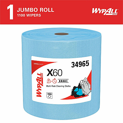 Wypall GeneralClean X60 Multi-Task Cleaning Cloth Jumbo Roll (KCC34965)