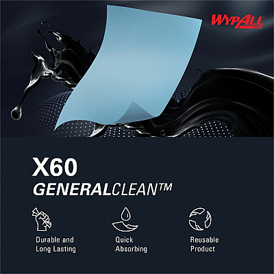 Wypall GeneralClean X60 Multi-Task Cleaning Cloth Jumbo Roll (KCC34965)