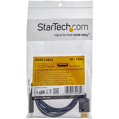 StarTech 6ft Mini Hdmi To Hdmi Cable Adapter 4k (HDMIACMM6S)
