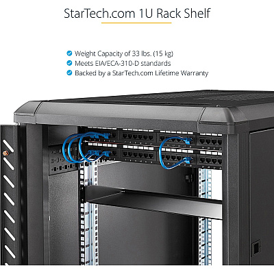 StarTech Rack Mount Shelf 1u 7in Depth Fixed (CABSHELF1U)