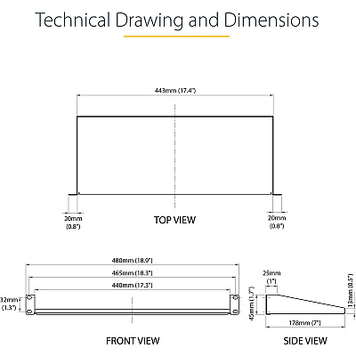StarTech Rack Mount Shelf 1u 7in Depth Fixed (CABSHELF1U)