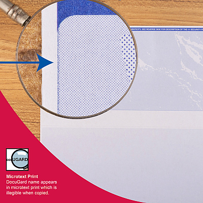 DocuGard Security Blue Marble Business Checks with 11 Features to Prevent Fraud (PRB04509)