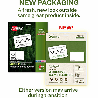 Avery Eco-friendly Premium Name Badge Labels (AVE48395)