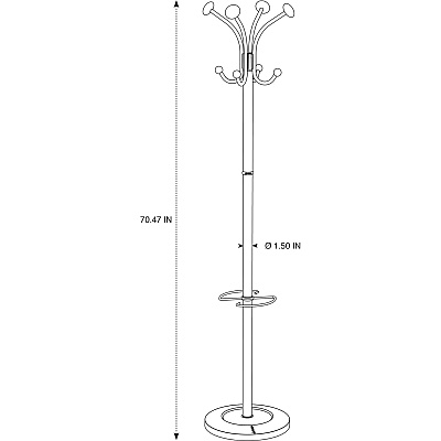 Alba Four Double Peg Coat Stand (ABAPMVIENAN)