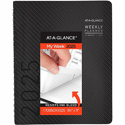 AT-A-GLANCE Contemporary Weekly/Monthly Planner, Vertical-Column Format, 11 x 8.25, Graphite Cover, 12-Month (Jan to Dec): 2026 (70950X45)