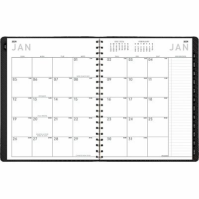 AT-A-GLANCE Contemporary Weekly/Monthly Planner, Vertical-Column Format, 11 x 8.25, Graphite Cover, 12-Month (Jan to Dec): 2026 (70950X45)