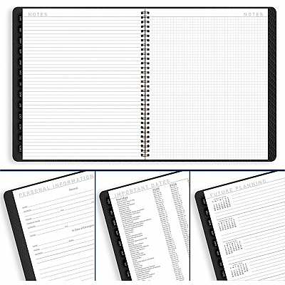 AT-A-GLANCE Contemporary Monthly Planner, Premium Paper, 11 x 9, Graphite Cover, 12-Month (Jan to Dec): 2026 (70260X45)