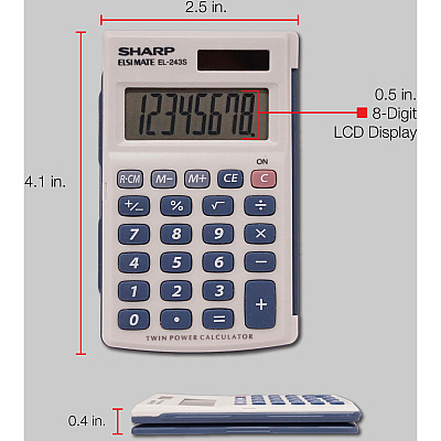 Sharp Handheld Calculator with Hard Case (SHREL243SB)