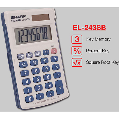 Sharp Handheld Calculator with Hard Case (SHREL243SB)