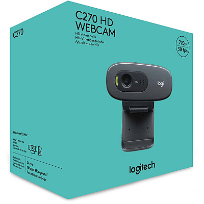 Logitech C270 Webcam - 30 fps - Black - USB 2.0 - 1 Pack(s) (LOG960000694)