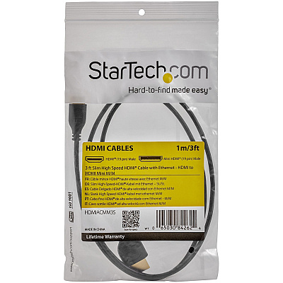 StarTech 3ft Mini Hdmi To Hdmi Cable Adapter 4k (HDMIACMM3S)