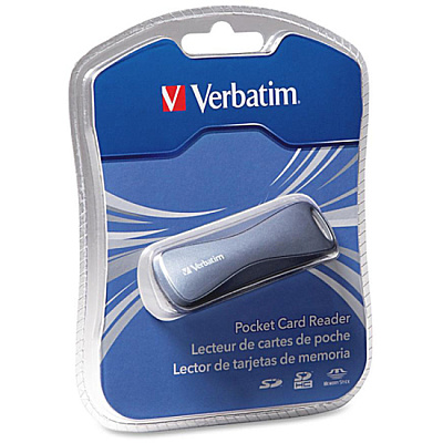 Verbatim SD/Memory Stick Pocket Card Reader, USB 2.0 - Graphite (VER97709)