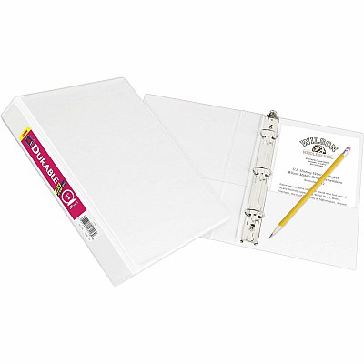 Avery Durable View Binder 1" , Round Rings, 5½" x 8½" , White (AVE17116)