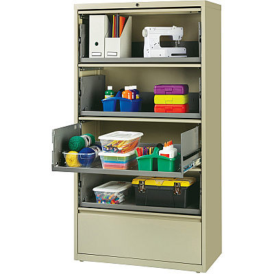 Lorell Fortress Lateral File with Roll-Out Shelf (LLR43512)