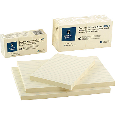 Business Source Yellow Adhesive Notes (BSN21459)