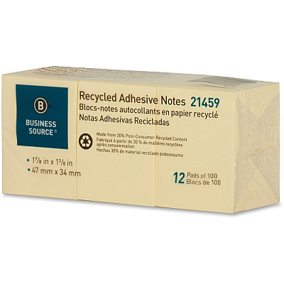 Business Source Yellow Adhesive Notes (BSN21459)
