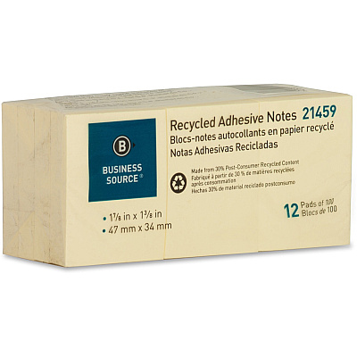 Business Source Yellow Adhesive Notes (BSN21459)