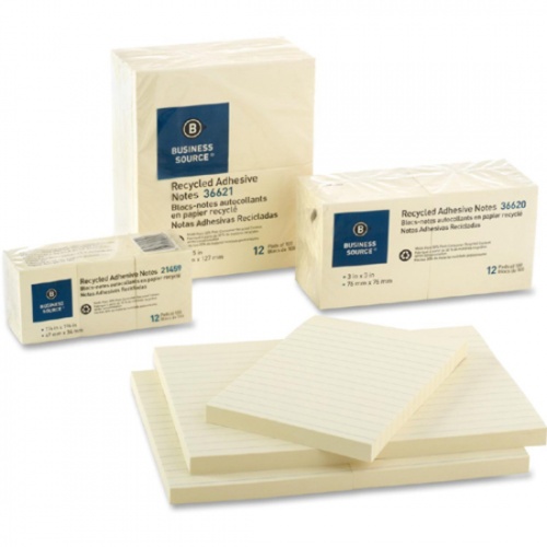 Business Source Yellow Adhesive Notes (36619)