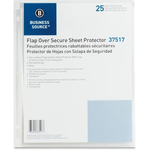 Business Source Secure Flap Top Loading Sht Protectors (37517)