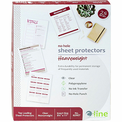 C-Line No-Hole Heavyweight Poly Sheet Protectors (CLI62907)
