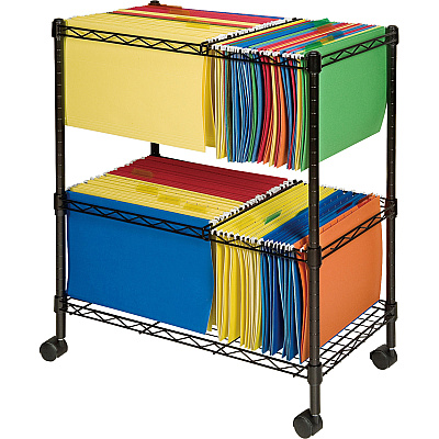 Lorell 2-Tier Wire Mobile File Cart (LLR45650)