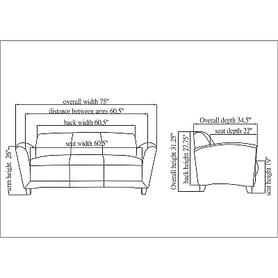 Lorell Accession Reception Sofa (LLR68950)