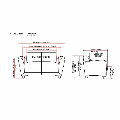 Lorell Accession Reception Loveseat (LLR68951)