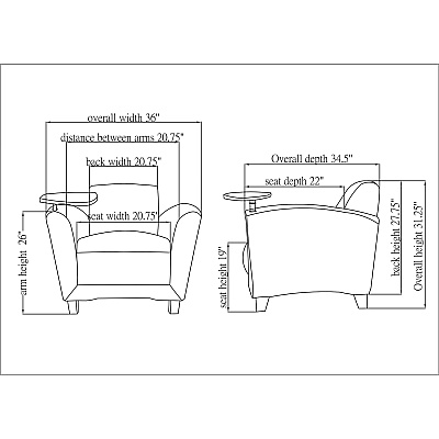 Lorell Accession Club Chair with Tablet Tray (LLR68953)