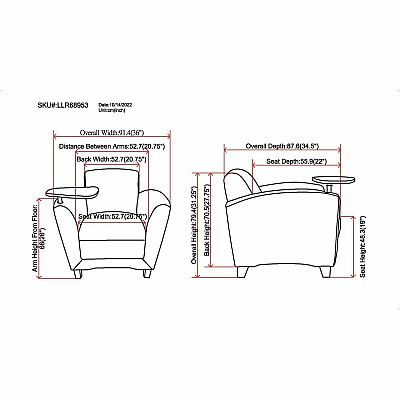 Lorell Accession Club Chair with Tablet Tray (LLR68953)