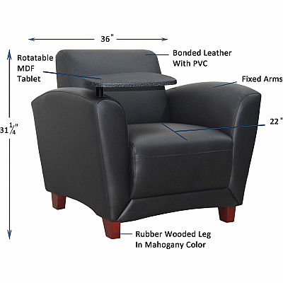Lorell Accession Club Chair with Tablet Tray (LLR68953)