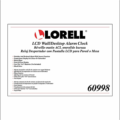 Lorell LCD Wall/Alarm Clock (LLR60998)