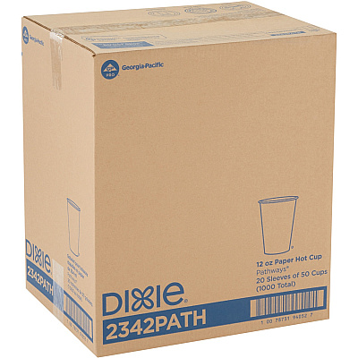 Dixie Pathways 12 oz Paper Hot Cups By GP Pro (DXE2342PATHPK)