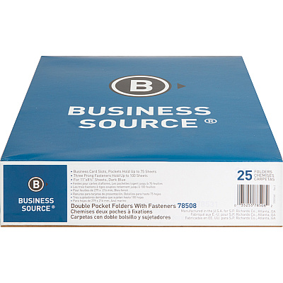 Business Source Letter Recycled Pocket Folder (BSN78508)
