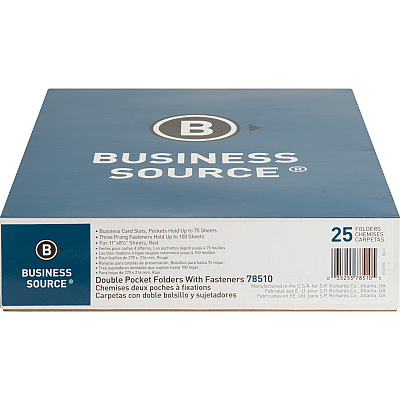 Business Source Letter Recycled Pocket Folder (BSN78510)