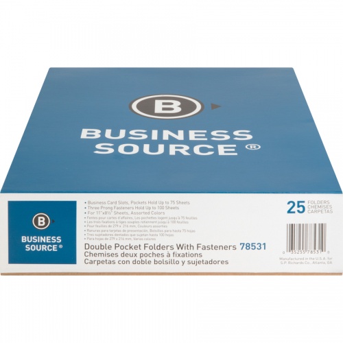 Business Source Letter Recycled Pocket Folder (78531)