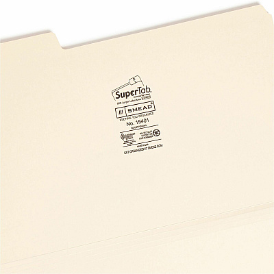 Smead SuperTab 1/3 Tab Cut Legal Recycled Top Tab File Folder (SMD15401)