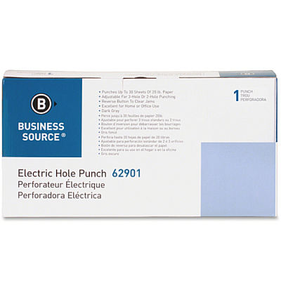 Business Source Electric Adjustable 3-hole Punch (BSN62901)
