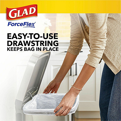 Glad ForceFlex Tall Kitchen Drawstring Trash Bags (CLO78361)