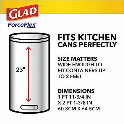 Glad ForceFlex Tall Kitchen Drawstring Trash Bags (CLO78361)