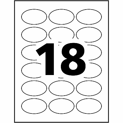 Avery Glossy White Oval Labels1½" x 2½" (AVE22804)