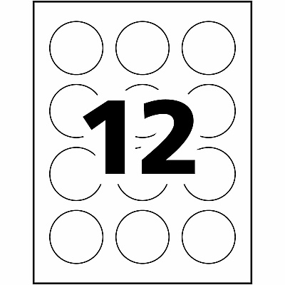 Avery Glossy White Round Labels2" Diameter (AVE22807)
