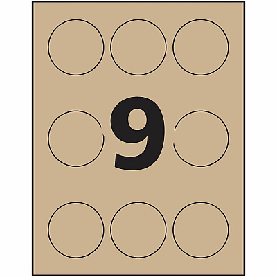 Avery Kraft Brown Round Labels2½" Diameter (AVE22808)