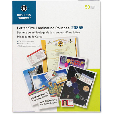 Business Source Letter Size Laminating Pouches (BSN20855)