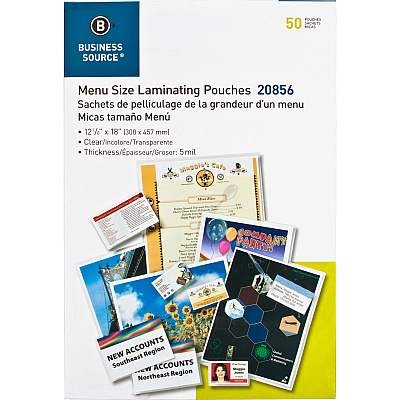 Business Source 5 mil Menu-size Laminating Pouches (BSN20856)