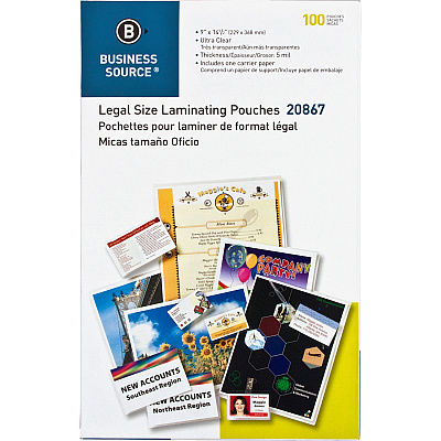 Business Source Clear Legal-Size Laminating Pouches (BSN20867)